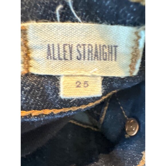 Madewell Alley Straight Dark Stretch Denim Jeans 25 Womens Slimming Pants - Picture 8 of 9